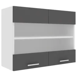 K&uuml;chenoberschrank Esilo B: 80 cm Anthrazit/Wei&szlig;