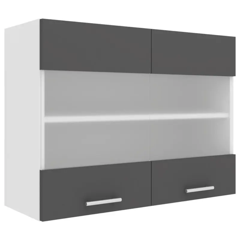 K&uuml;chenoberschrank Esilo B: 80 cm Anthrazit/Wei&szlig;