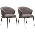 M&ouml;belix Armehnstuhl-Set Cara Textil braun B : 56 cm