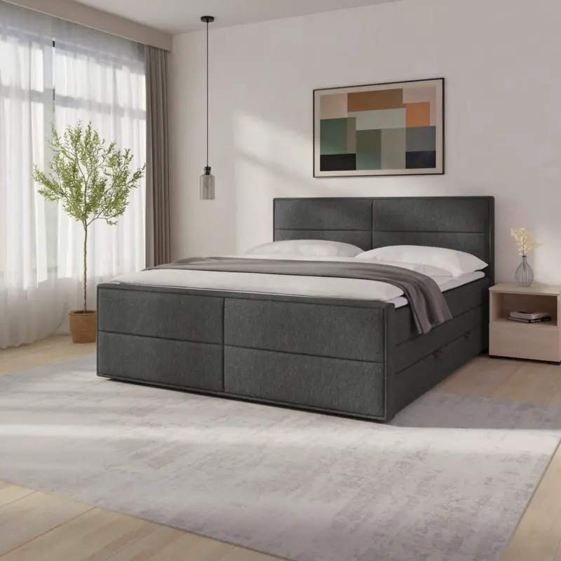 Boxspringbett mit Topper & Bettkasten 180x200 Palermo