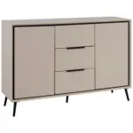 M&ouml;belix Kommode 135cm Arona Schwarz/Sandfarben