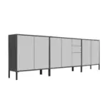 M&ouml;belix Sideboard Mailand Anthrazit/Wei&szlig; B: 263,5cm