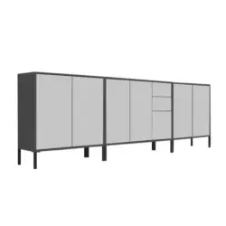 Sideboard Mailand Anthrazit/Wei&szlig; B: 263,5cm