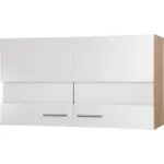 M&ouml;belix K&Uuml;CHENOBERSCHRANK Merle Wei&szlig;/Eiche Dekor B:100cm