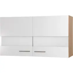 K&Uuml;CHENOBERSCHRANK Merle Wei&szlig;/Eiche Dekor B:100cm