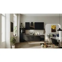 Einbauk&uuml;che K&uuml;chenblock M&ouml;belix Capri Eiche/Schwarz B: 280 cm