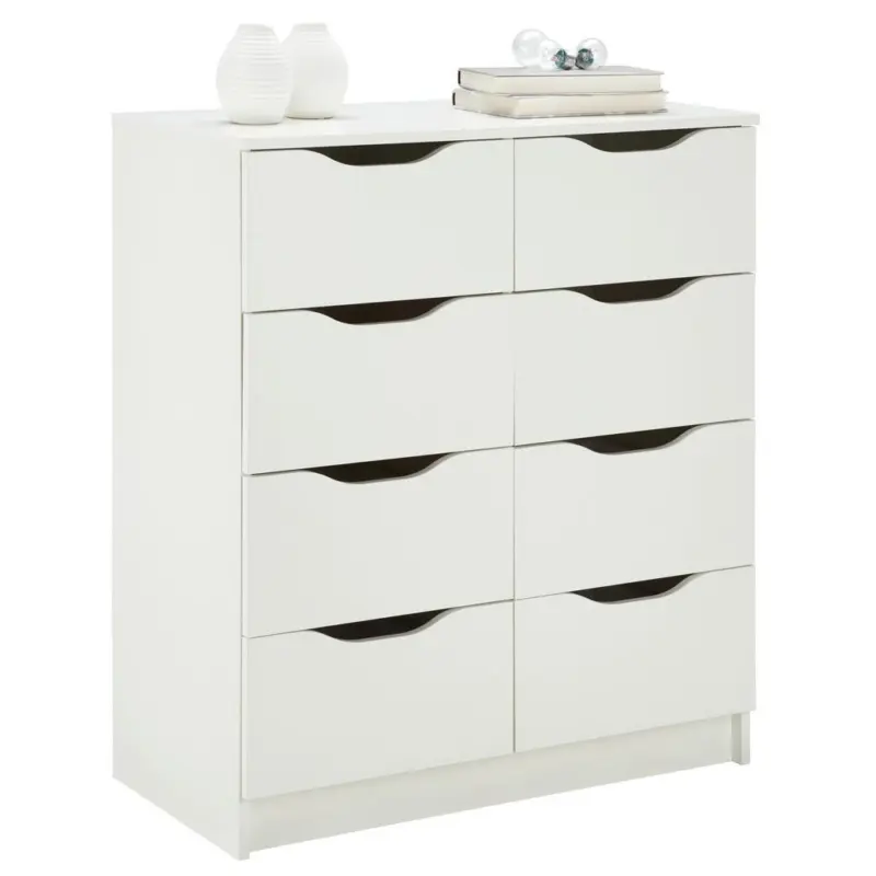 Kommode mit Griffl&ouml;chern B: 80 cm Westphalen, Wei&szlig;
