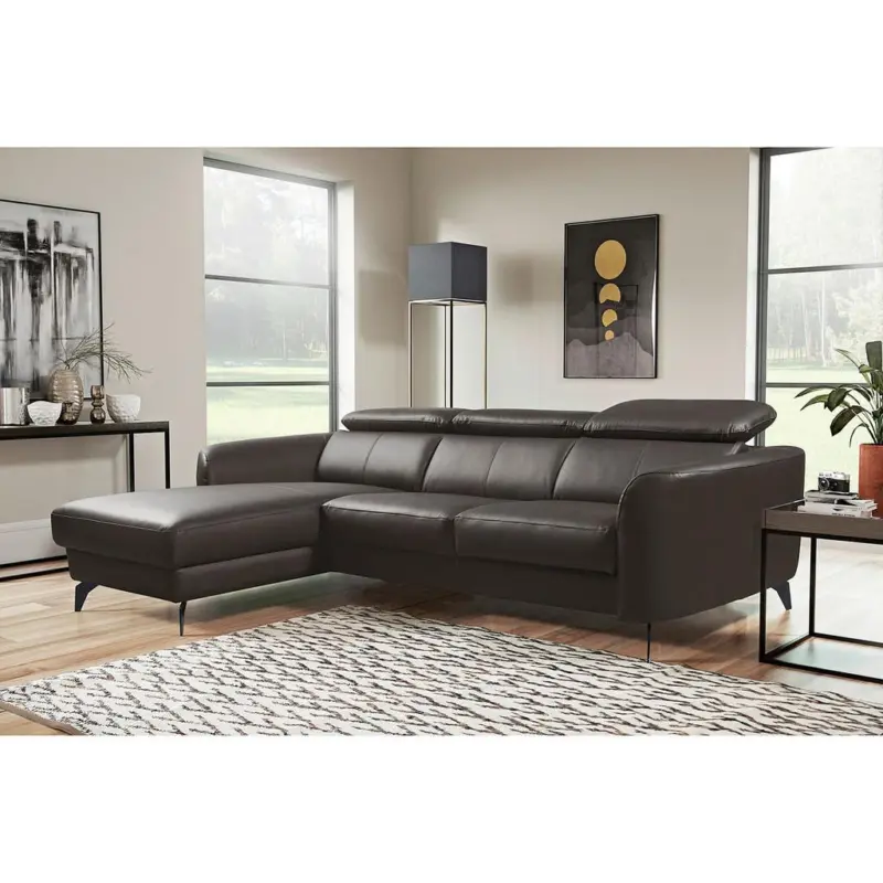 Ecksofa Berne Dunkelbraun S: 183x261 cm