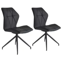 Esszimmerstuhl Imke Schwarz gepolstert 2-Er Set