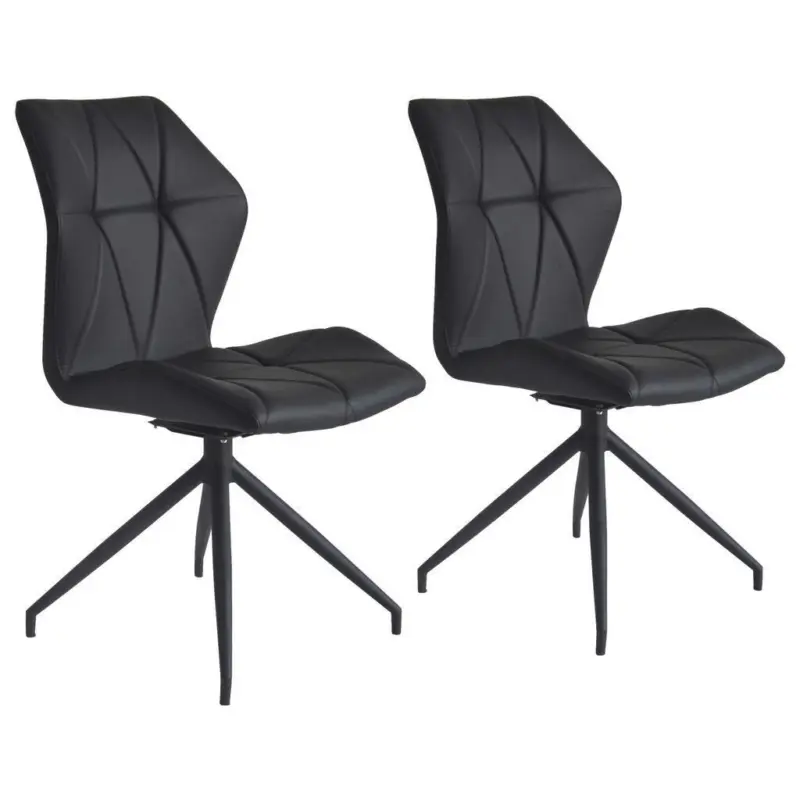 Esszimmerstuhl Imke Schwarz gepolstert 2-Er Set