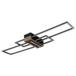 M&ouml;belix LED-Deckenleuchte Dakari Schwarz Wei&szlig; Dunkelbraun