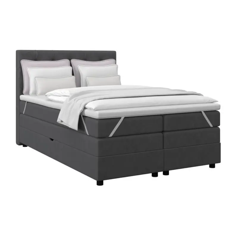 Boxspringbett Elio Graphitfarben 140x200 cm H3