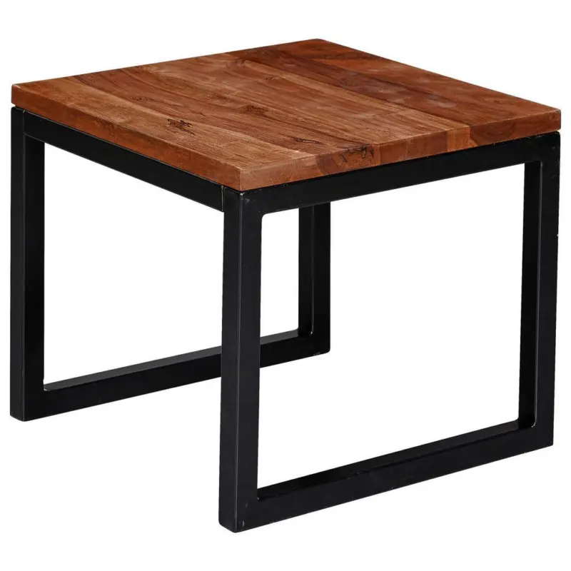 Couchtisch Holz Massiv, Sheesham/Schwarz