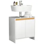M&ouml;belix WASCHBECKENUNTERSCHRANK Malira Wei&szlig;/Eiche Dekor B:58cm