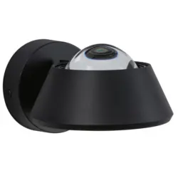 LED-Wandleuchte IP44 1-Flammig, Schwarz, schwenkbar