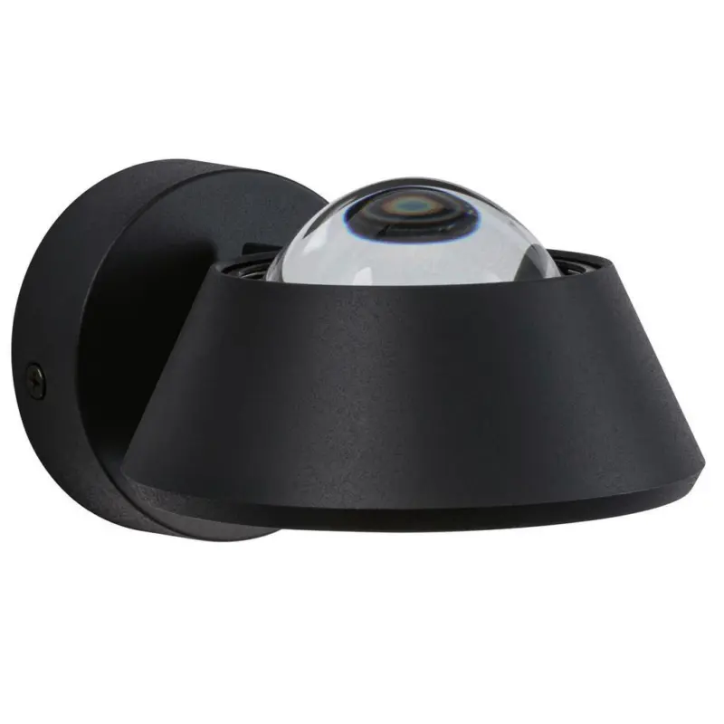 LED-Wandleuchte IP44 1-Flammig, Schwarz, schwenkbar