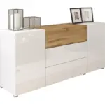 M&ouml;belix Sideboard 150cm Berlin Eiche Wotan/Wei&szlig;