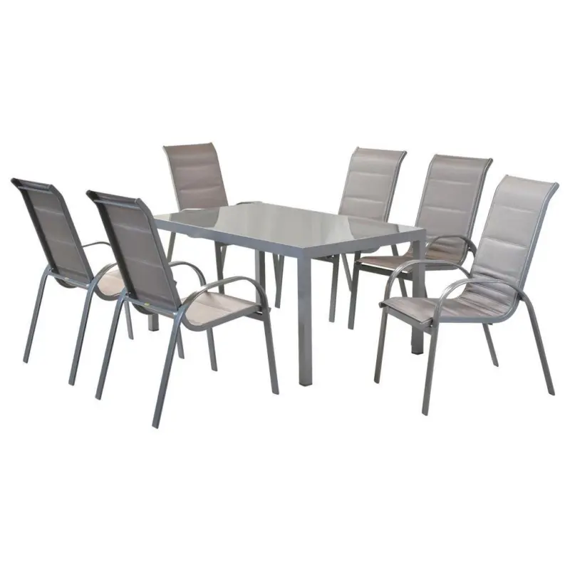Gartengarnitur 7--Teilig Di Lusso aus Aluminium