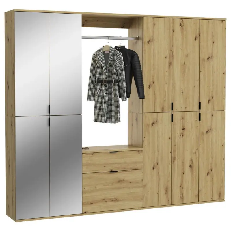 Garderobe Projekt X 4-Teilig Eiche Artisan B: 213 cm