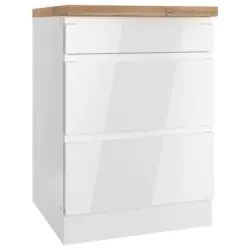 Kochfeldumbauschrank Monza B: 60 cm Wei&szlig;/Eiche Dekor