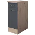 M&ouml;belix K&uuml;chenunterschrank Shadow B: 30 cm Grau/Eiche Dekor