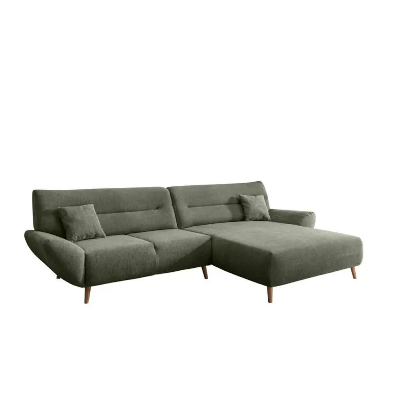 Ecksofa Chenille Dunkelgr&uuml;n S: 290x166 cm