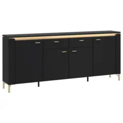 Kommode Norica Goldfarben/Schwarz B: 200,3 cm