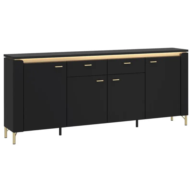 Kommode Norica Goldfarben/Schwarz B: 200,3 cm