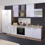 M&ouml;belix Einbauk&uuml;che K&uuml;chenblock M&ouml;belix Valero Sonoma Eiche/Wei&szlig; B: 310 cm