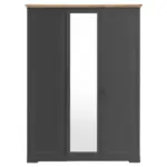 M&ouml;belix Dreht&uuml;renschrank mit Spiegel 164cm Jasmin, Graphit/Eiche