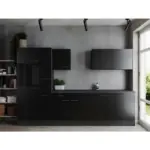 M&ouml;belix K&Uuml;CHENLEERBLOCK Oliver Grau, Schwarz B: 310 cm