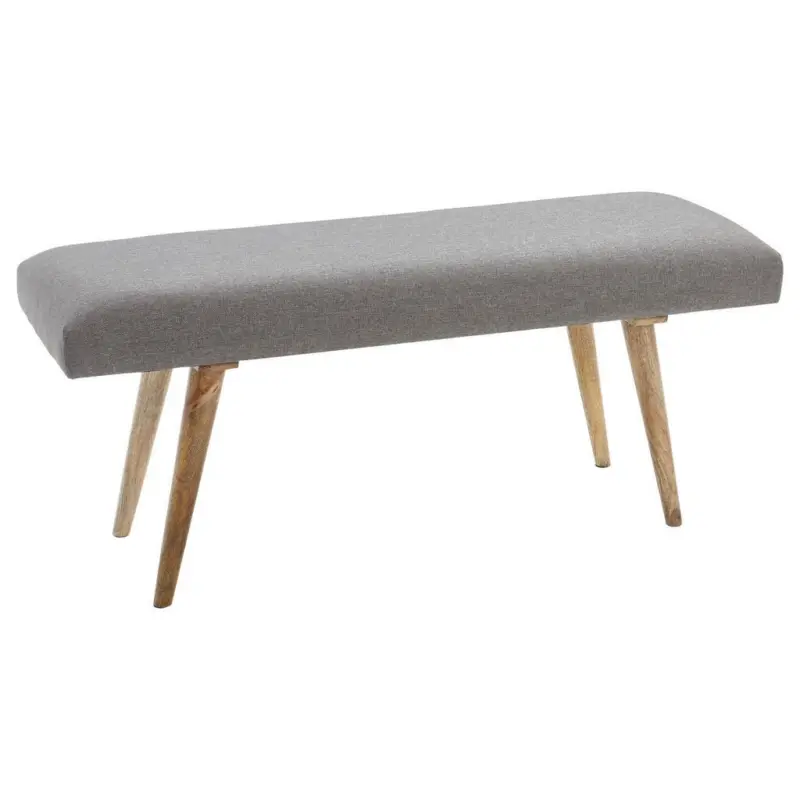 Garderobenbank Salim B: 117 cm gepolstert Grau/Mangoholz