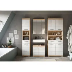 Badezimmer Lambada Eiche Dekor/Wei&szlig; B: 165 cm