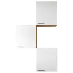 K&Uuml;CHENOBERSCHRANK Merle Wei&szlig;/Eiche Dekor B:100cm
