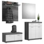 M&ouml;belix Garderobe Scout Wei&szlig;/Rauchsilber B: 195 cm