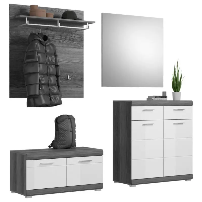 Garderobe Scout Wei&szlig;/Rauchsilber B: 195 cm