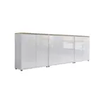 M&ouml;belix SIDEBOARD Mailand6 B:263,5cm Wei&szlig;/Eiche