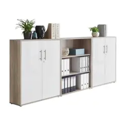 Office Edition B: 253 cm Sonoma Eiche/Wei&szlig;