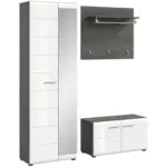 M&ouml;belix Garderobe Salsa Wei&szlig;/Rauchsilber B: 155 cm