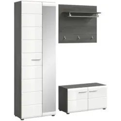 Garderobe Salsa Wei&szlig;/Rauchsilber B: 155 cm