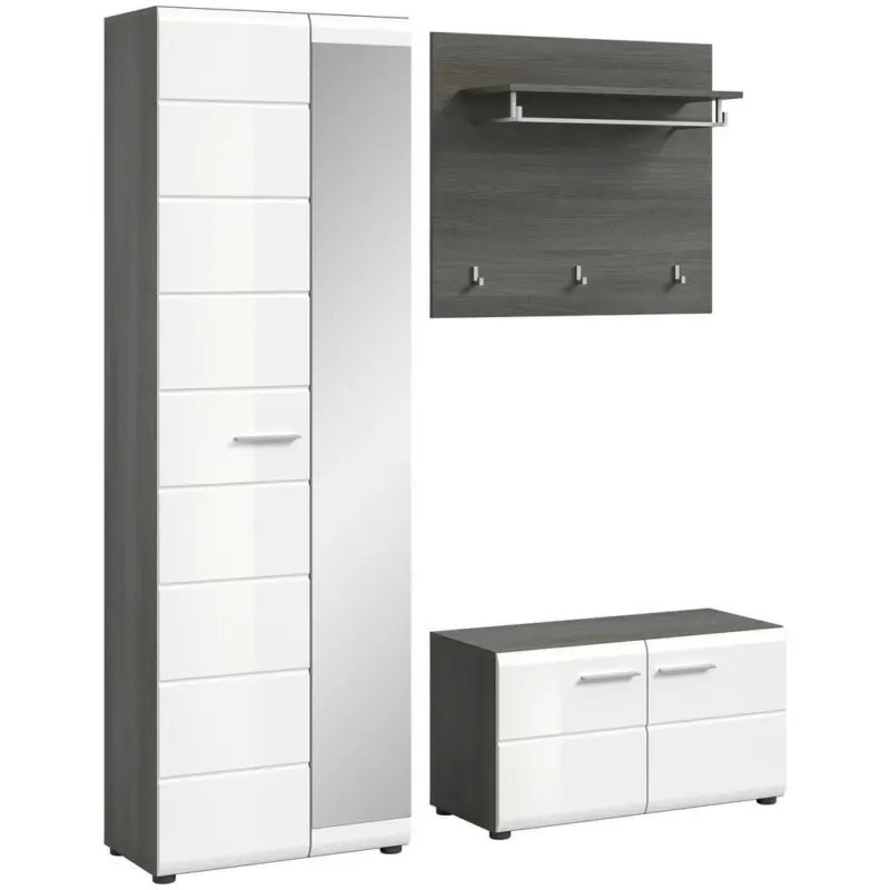 Garderobe Salsa Wei&szlig;/Rauchsilber B: 155 cm