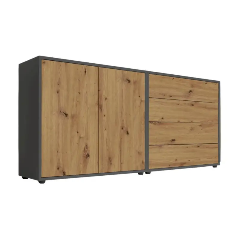 SIDEBOARD Mailand3B:158cmAnthrazit/Eiche