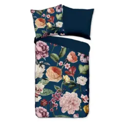 WENDEBETTW&Auml;SCHE Fiori Blau 155x220 cm