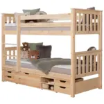 M&ouml;belix Etagenbett Sammy Kiefer massiv 90 cm m. Bettkasten + Leiter