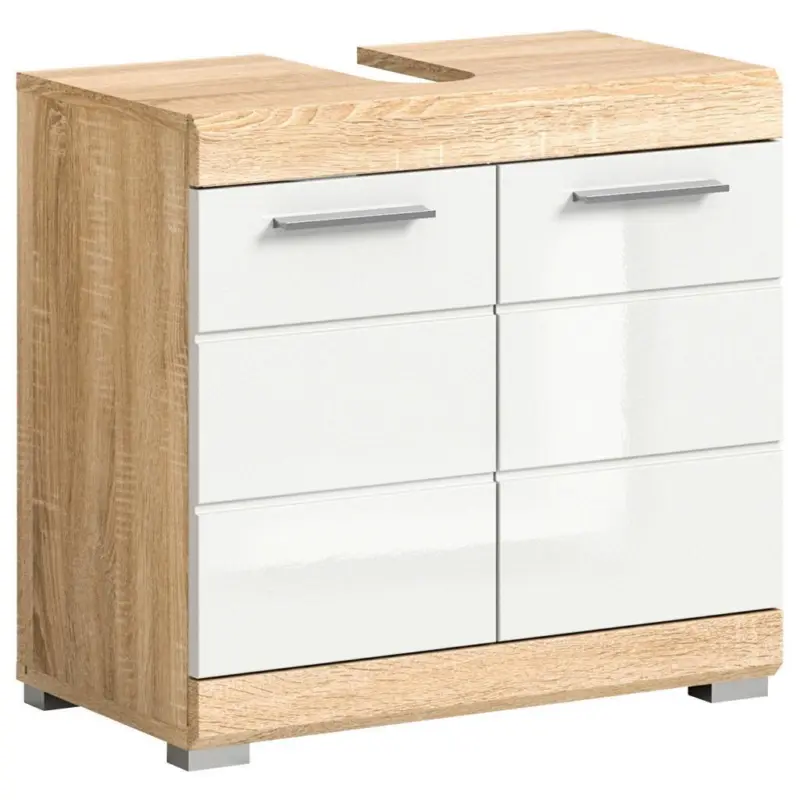 WaschbeckenunterschrankLambada Sonoma Eiche/Wei&szlig; B: 60 cm
