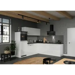 Einbauk&uuml;che Eckk&uuml;che M&ouml;belix Monza mit Ger&auml;ten 240x240 cm Wei&szlig;/Grau