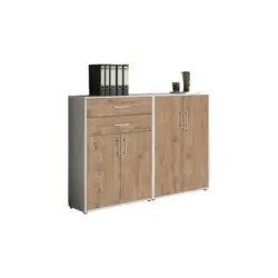 Aktenschrank Office Edition Grau/Eiche Dekor B: 168,8cm
