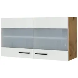 K&uuml;chenoberschrank Avila Eichefarben/Magnolie B: 100 cm
