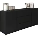 M&ouml;belix Sideboard grifflos 150 cm Berlin, Schwarz