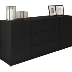 Sideboard grifflos 150 cm Berlin, Schwarz